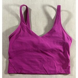 Lululemon Align Tank Top Womens 6 Sports BraPink Cropped Sleevele Athletic Yoga